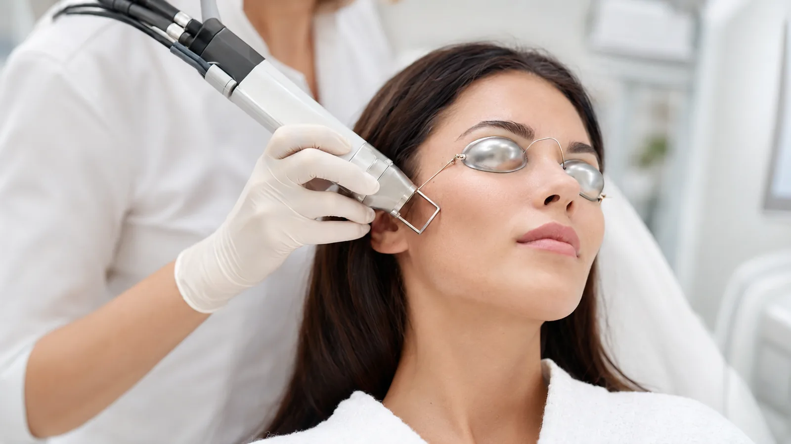 Traitement de la peau au laser fractionné ablatif ou non ablatif en médecine esthétique